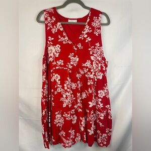 Lauren Conrad red and ride floral cotton dress. So vibrant and beautiful!